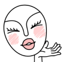 whatsapp sticker of woman blushing and smiling