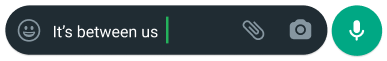 text bubble on whatsapp reading its between us to show control and privacy features