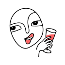 whatsapp sticker example of woman with a wine glass
