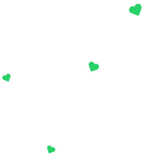 green whatsapp hearts that appear in the app