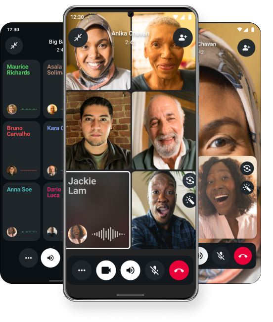 Screenshots of family group chat on WhatsApp connecting friends and family