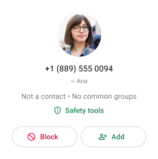 example of user blocking an unwanted contact on whatsapp to stop receiving messages or calls