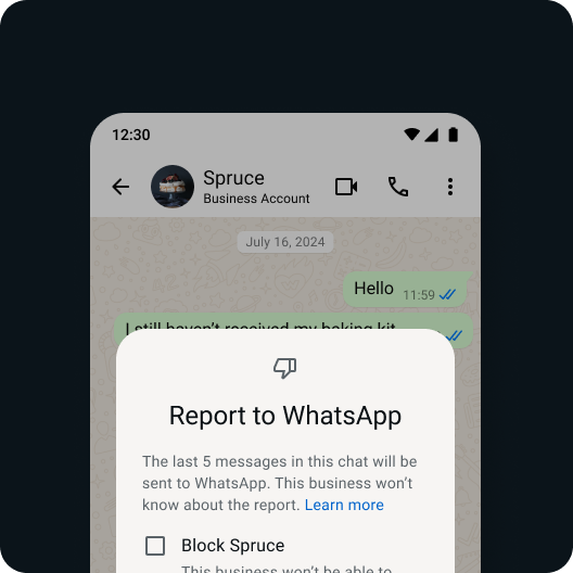 user reporting a problematic contact or message to maintain a safe whatsapp experience