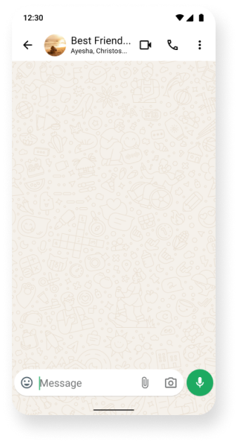 screenshot of whatsapp group customized to be called best friend group