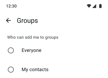 example of groups feature on whatsapp showing who can add you to groups