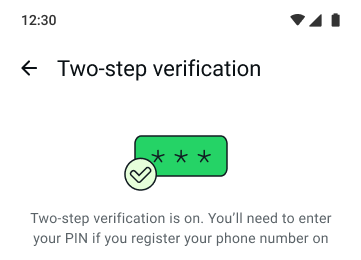example of enabling two step verification with a pin setup to secure whatsapp accounts